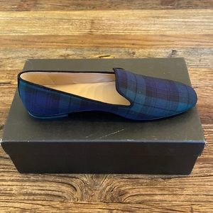 Jcrew black watch plaid loafer NWT